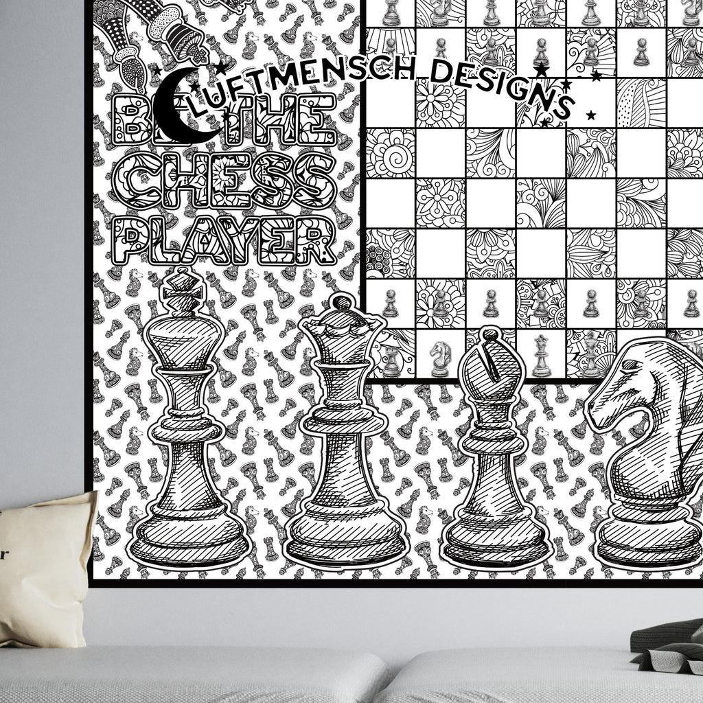 Chess Gifts for Him, giant coloring poster
