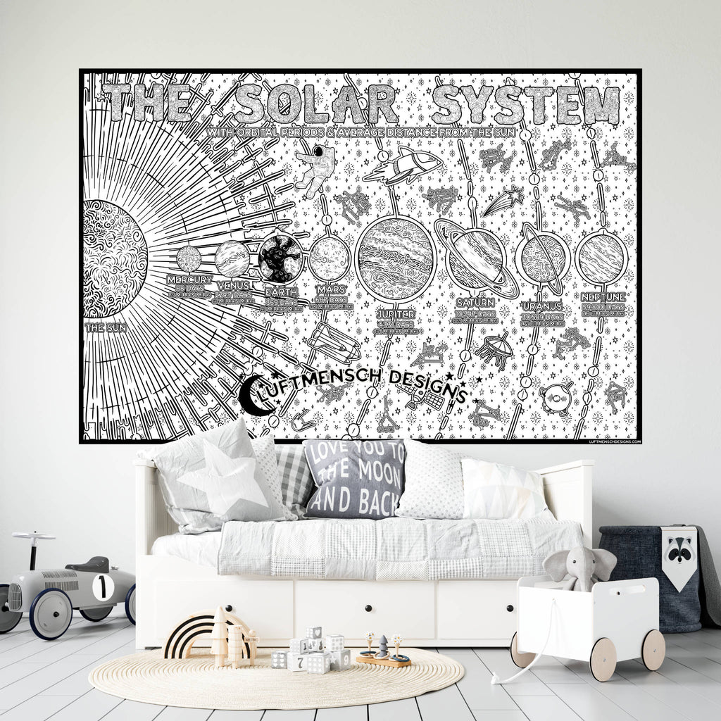 Solar System Giant Coloring Poster