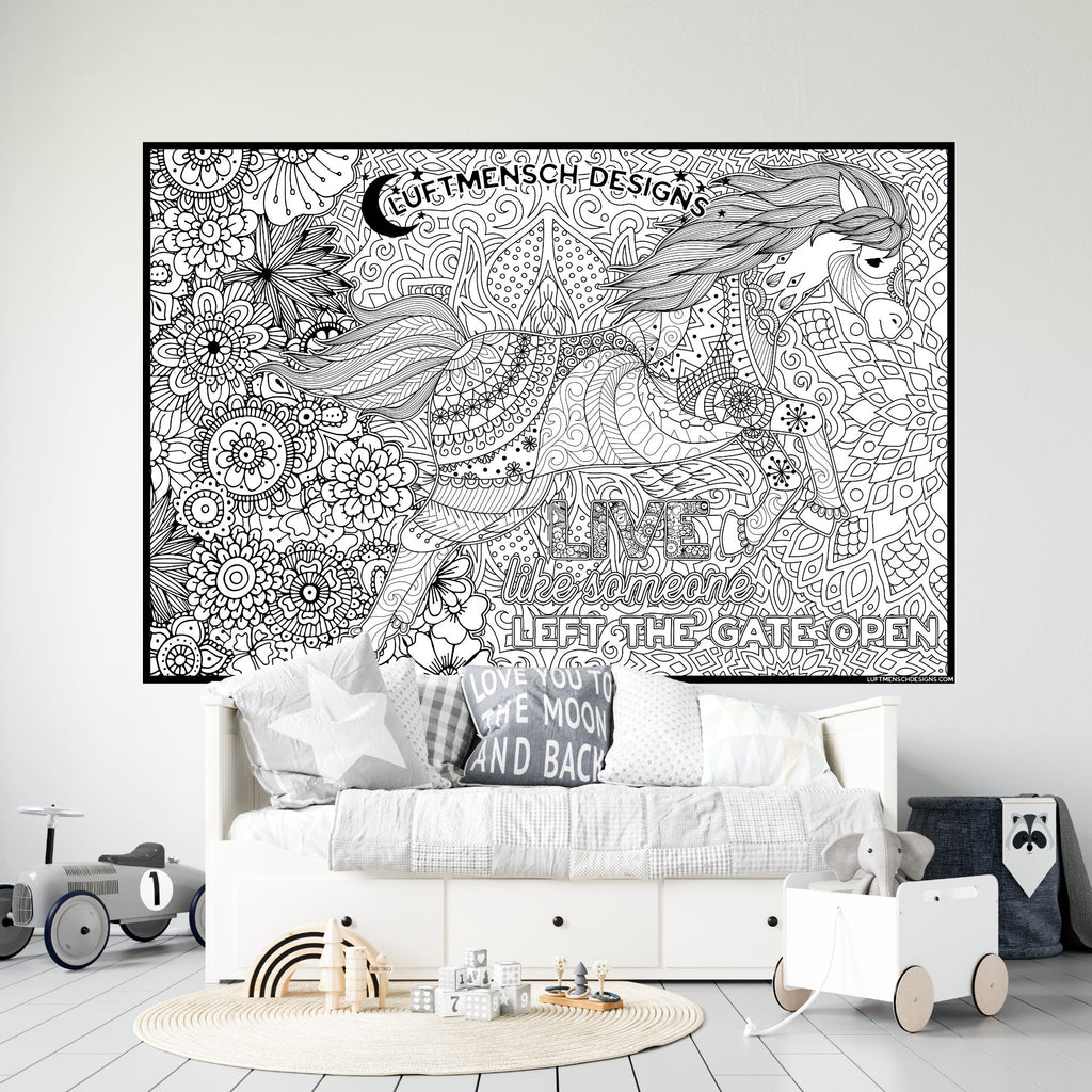 Horse Coloring Poster